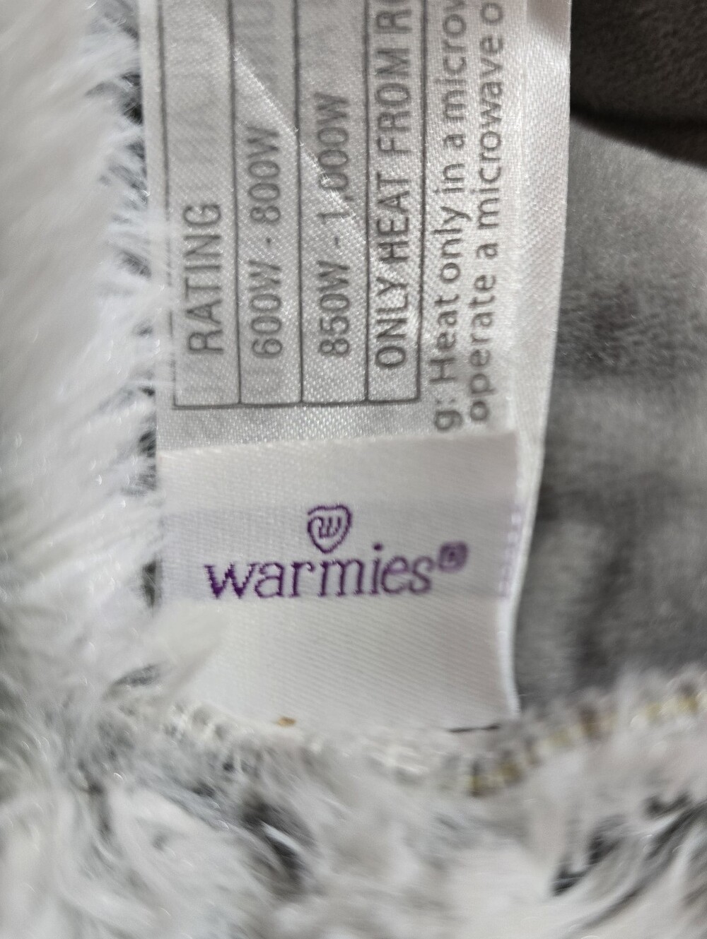 Warmies Microwavable Slippers Gray Faux Fur Lavender Scented Heated Plush - Picture 2 of 8